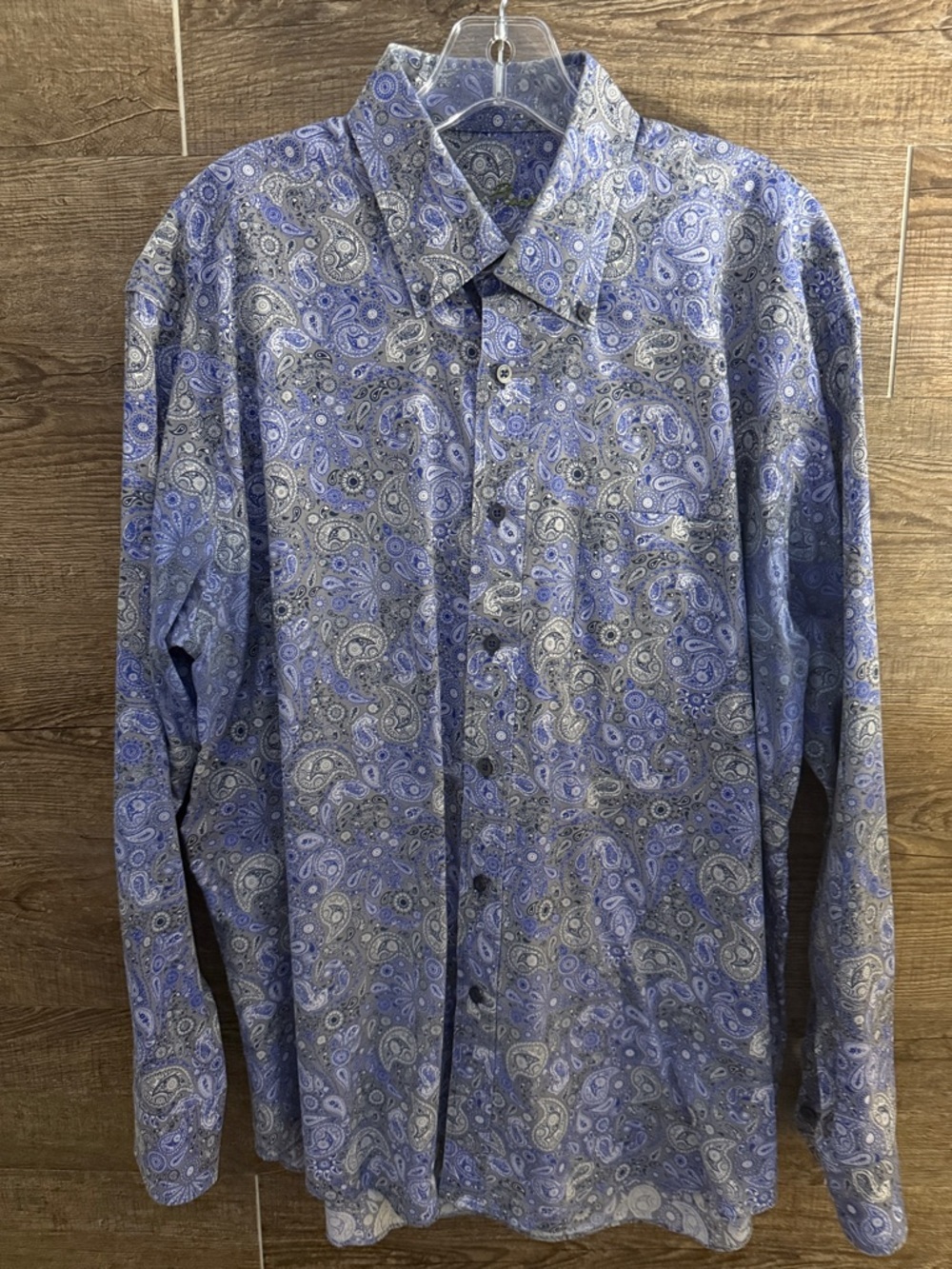 Alan Flusser Blue Paisley Button-Up Shirt